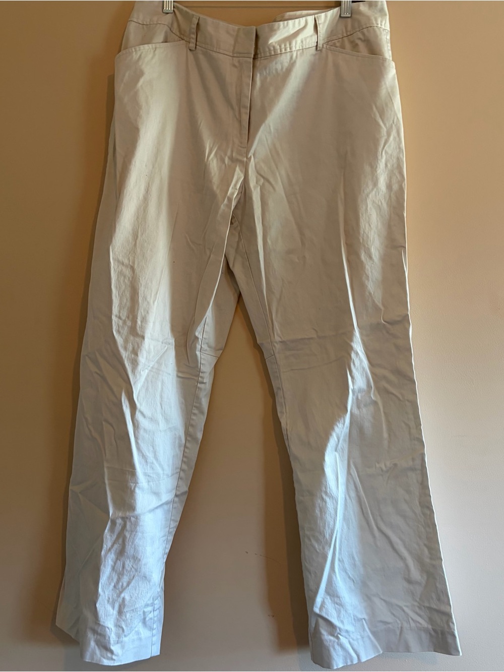 Calvin Klein Classic Cream Straight-Leg Pants